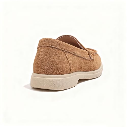 Image of SOFMUO Toddler Boys Girls Loafers Slip On Little Kids Oxford Dress Flats Casual Boat Shoes School Uniform Moccasin Daily Walking Shoes