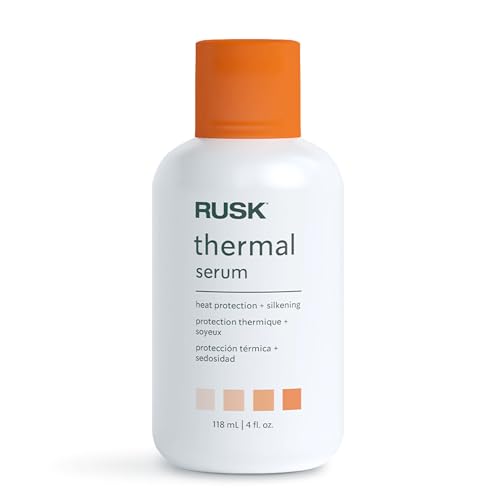 RUSK Thermal Serum - Heat Protectant Treatment for Frizz Control - Smoothing with Added Shine, Moisture & Cuticle Sealing - Lightweight Anti-Humidity Hair Serum (4 oz)