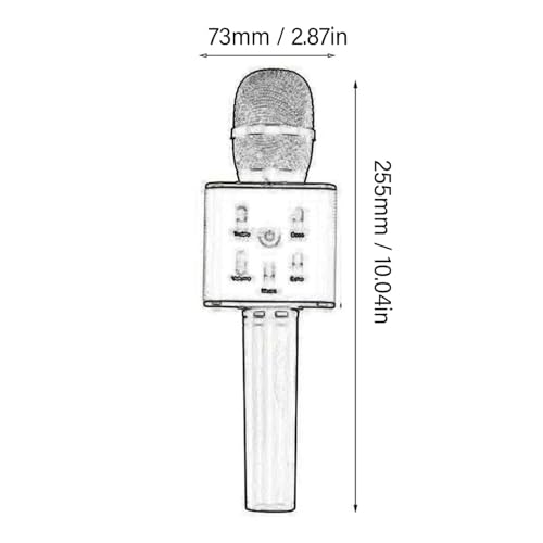 Alomejor Microfone KTV sem fio, recarregável, portátil, karaokê para karaokê em casa e diversão