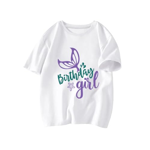 Image of Birthday Girl Tshirt Toddler Birthday Shirts Tees Little Kids Top Outfit Cotton Short Sleeve 2nd 3rd 4th 5th 6th 7th 8th