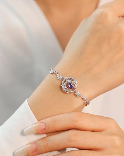 Fancime 2003609 Tree Of Life Bracelet For Women Sterling Silver Tree Jewelry Amethyst Bracelet February Birthstone Purple Gemstone Anniversary Birthday Christmas Gifts thumb #5