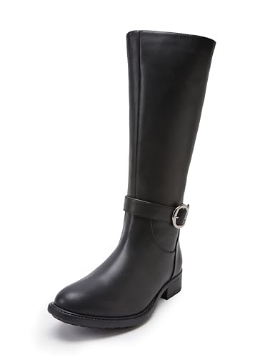 Image of ELLE Women Tan Brown Solid High-Top Block Heel Regular Boots