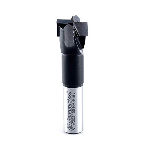 Amana Tool - 203155 Carbide Tipped Hinge Boring Bit L/H 15mm Dia x 57mm Long x 10mm Shank