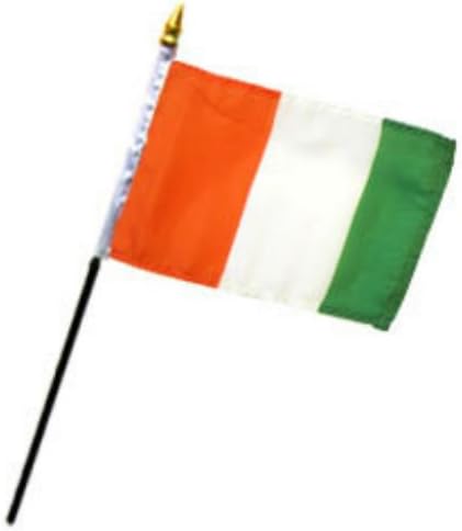 Wholesale Lot of 12 Cote DIvoire 4''x6'' Desk Table Stick Flag - Party Decorations Supplies For Parades - Prime Outside, Garden, Men Cave Decor Flag
