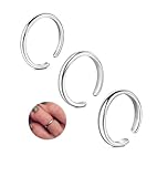 Longita Silver Toe Rings for Women Silver Toe Ring Non Tarnish Waterproof Adjustable Womens Toe Rings Big Toe Jewelry Simple 3pcs