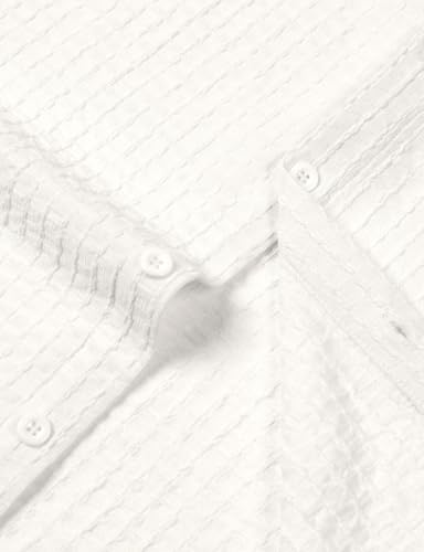 Men's Knit Shirt Summer Casual Short Sleeve Button Down Shirt for Beach Vacation4