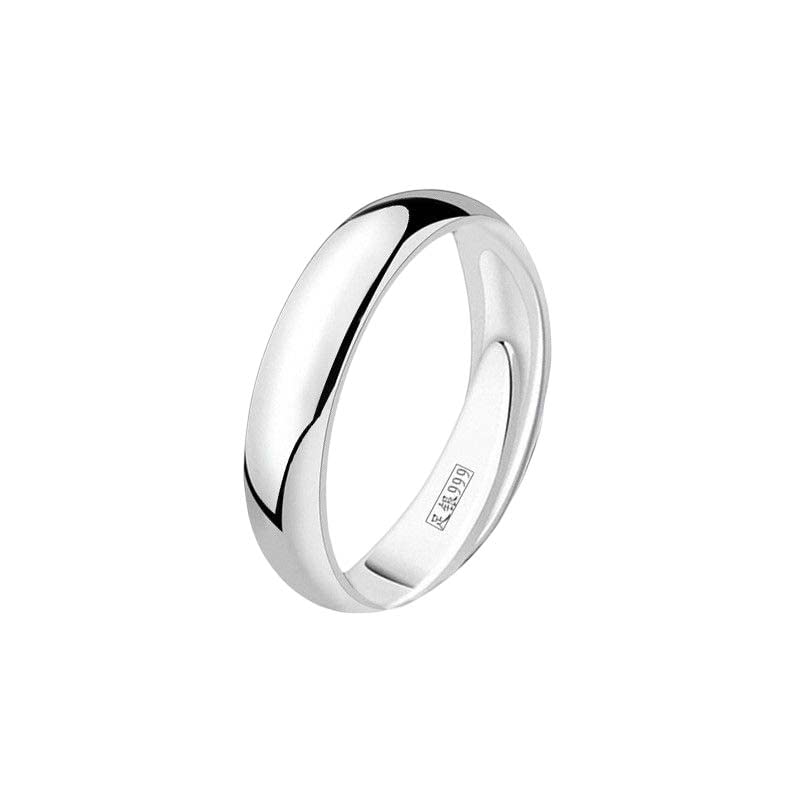 jin yu jia yuanSterling Silver 999 smooth ring, male and female open ring, adjustable plain ring, Sterling Silve couple ring, Sterling Silver, No Gemstone