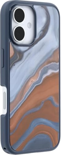 Image of OtterBox iPhone 16 (Only) - Symmetry Series+ Case - High Desert Marble (Blue) - Snaps to MagSafe - Ultra-Sleek - Raised Edges Protect Camera & Screen - Non-Retail Packaging