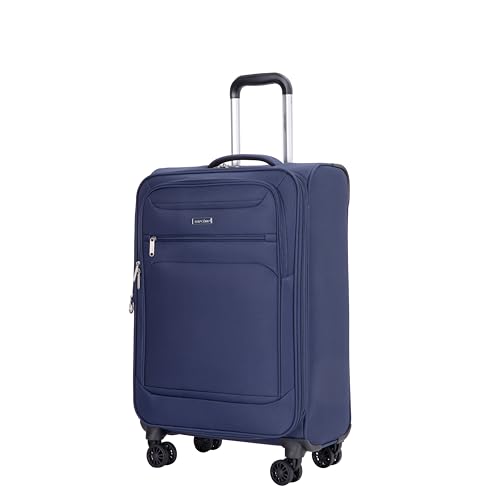 DEINPPA 3-Piece Set (18/Travelbag/toiletry bag),Softshell Suitcase Spinner Wheels Terylene Polyester Luggage Sets Carry On Suitcase Luggage Lightweight Durable Suitcase Blue3