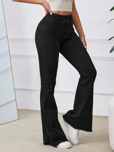 Image of KOTTY Women's High Waist Flared Fit Stretchable Denim Jeans for Casual