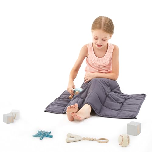 HOSUKKO Weighted Blanket - 3 lbs Grey Heavy Blanket - Small Size Breathable Blanket(20 * 30 inches, 3 lbs)