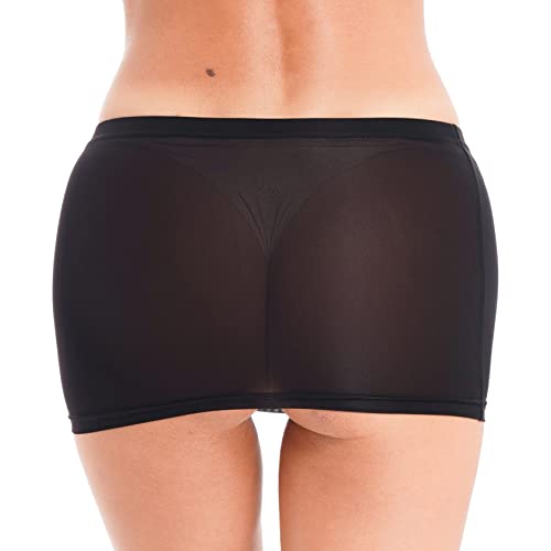 Hedmy Women Transparent Micro Mini Skirts Flirty Pencil Bodycon Nightclub Porn Allure Ultrashort Skirt4