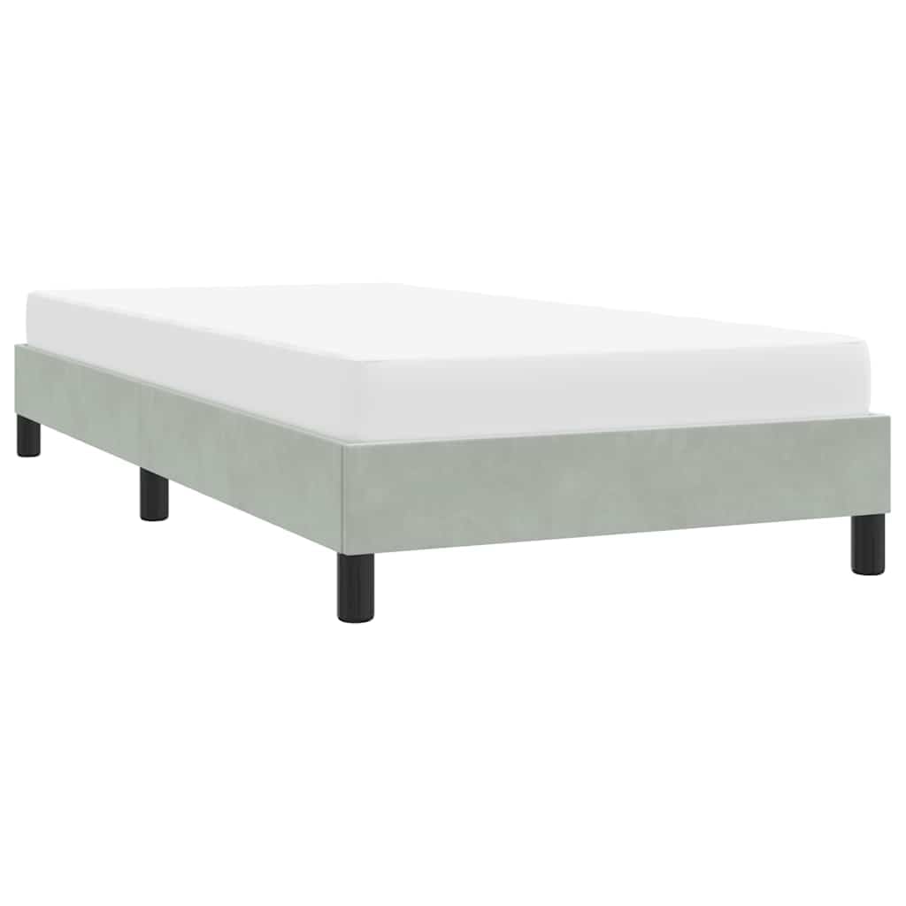 Bettgestell ohne Matratze Hellgrau 80x220 cm Samt, Modernes Schlafzimmer Möbel, Robustes Platform Bett mit Lattenrost für Komfort