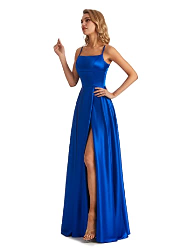 Long Satin Spaghetti Strap Prom Dress2