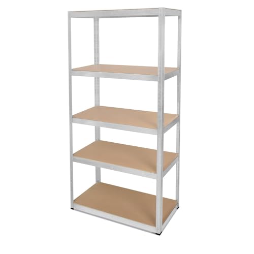 Étagère modulable charges lourdes - en métal robuste - 5 plateaux - 875 Kg - 180 x 90 x 40cm - rangement garage atelier cave