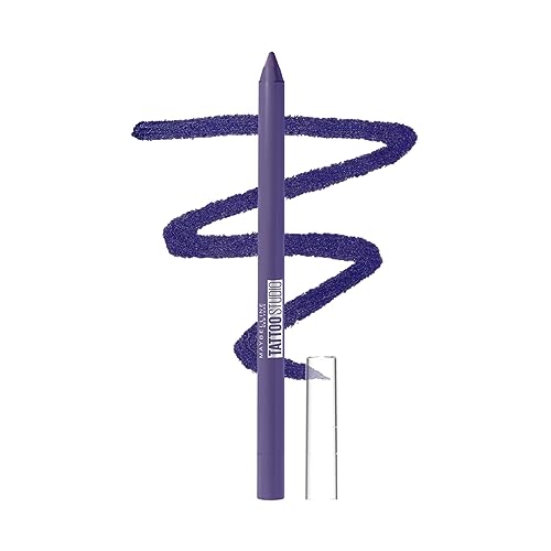 Maybelline New York Tattoostudio Long-Lasting Sharpenable Eyeliner Pencil, Glide On Smooth Gel Pigments With 36 Hour Wear, Waterproof, Rich Amethyst, 1 Count #TOP10