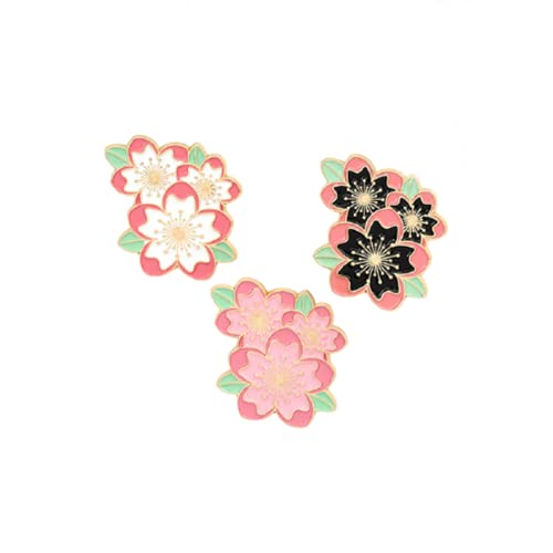 Image of 4pcs Cherry Blossom Brooch Pins Cute Flower Cherry Blossom Enamel Lapel Pin for Teen Girls Women Jewelry Gifts Friendship