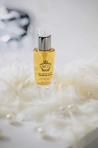 Rich Pure Luxury Rejuvenating Argan Oil Elixir For All Hair Types - Moisturizing & Smoothing - Protects Hair From Styling & Coloring Damages, 2.3 Fl Oz #TOP3