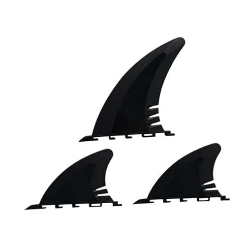 Menolana 3 Pieces Surfboard PVC Fins Set Universal Fit Easily Install Professional Accessories Lightweight Repair Parts Replacement