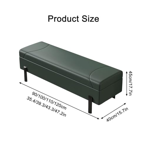 Banc ottoman de rangement rectangulaire capitonné avec dessus rabattable
