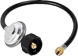 2 FT Universal Grill Regulator and Hose for Most LP Gas Grill, Replacement for Charbroil, Nexgrill, Weber, Napoleon S85001, Fire Pit Table, QCC1/Type1 Hose with Regulator, 3/8' Female Flare Nut