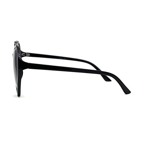 Womens Oversize Heart Shape Beveled Jewel Lens Sunglasses3