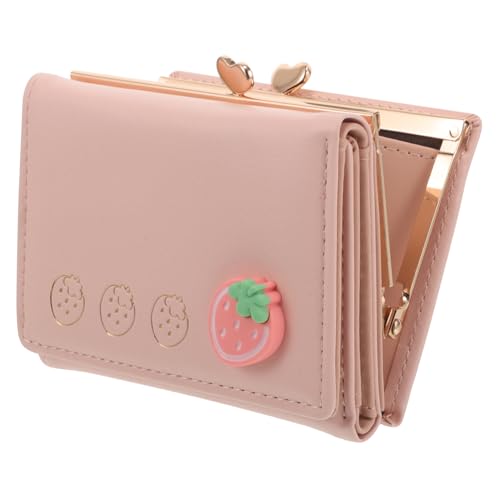 NOLITOY Cute Mini Wallet Clutch Purse for Women Compact Card Organizer and Coin Purse Lightweight and Portable for Outdoor Shopping and Travel Stylish Pink Design - Main Image