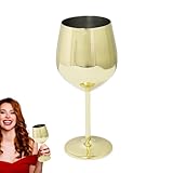 Dreuhuing Edelstahl-Weinkelche – Edelstahlgläser mit für Wein | Glatter Mund -Trinkgeschirr für Partys, Restaurant, Hotel und Bar