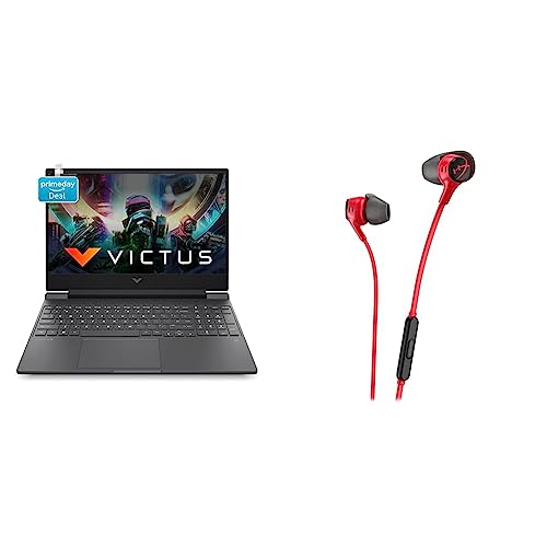 Image of HP Victus Gaming 12th Gen Intel Core i7 12650H 15.6 inch(39.6 cm) FHD Gaming Laptop & HyperX Cloud Earbuds II RED Gaming Earbuds with Mic