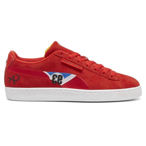 PUMA Mens BMW MMS Suede Calder Lace Up Sneakers Shoes Casual - Red