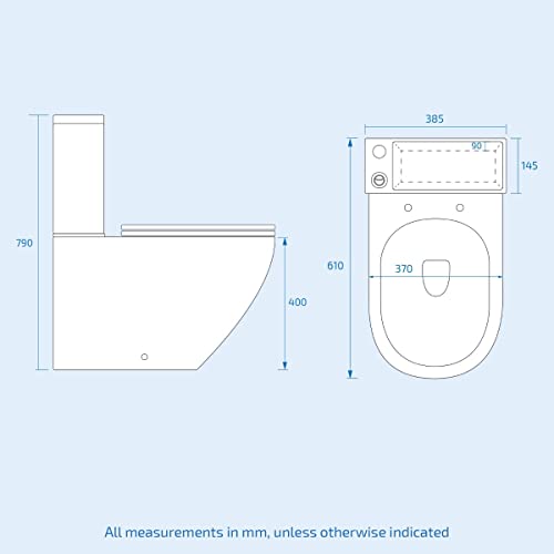 Image of Pilton 2 in 1 Toilet Basin Combo Combined Toilet and Sink Space Saving Cloakroom Unit