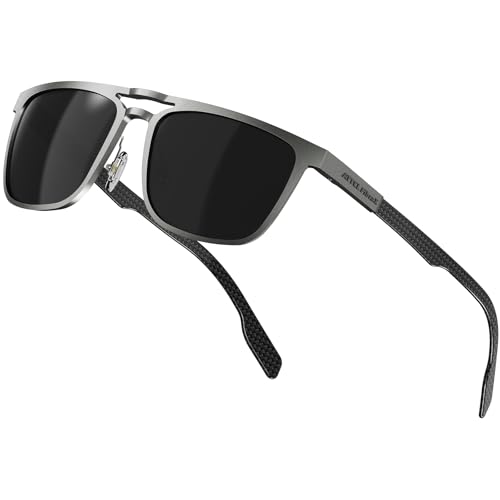 ATTCL Square Polarized Sunglasses Men: UV Protection FibraX Carbon Sunglass for Driving, Fishing, Travel, Mens Shades