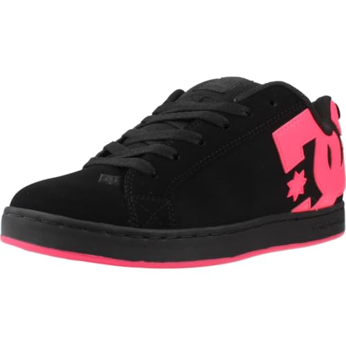 DC Shoes Court Graffik Damen Sneaker, Black Hot Pink, 36 EU