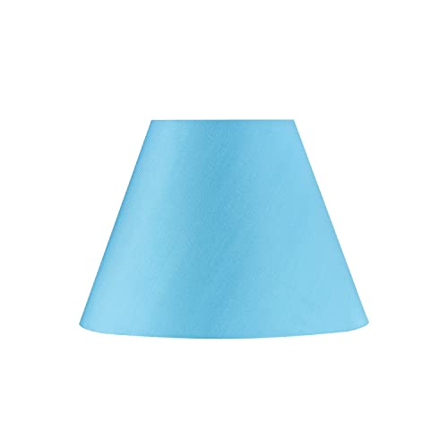 Image of Aspen Creative 32136 Transitional Empire Shape Spider Construction Lamp Shade in Sky Blue, 6 inch Top x 12 inch Bottom x 9 inch Slant Height