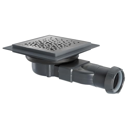 Wirquin 30723970 Bonde de douche à l'italienne Venisio Compact avec grille Soda en inox et membrane Slim pour vidage de douche, chromé