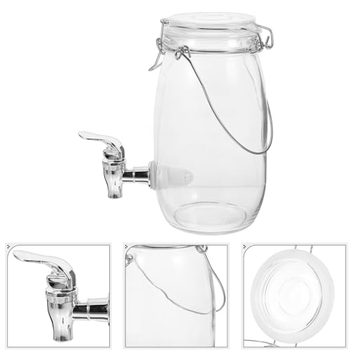 Miniatura 8 de Aboofan Dispensador De Bebidas Con Grifo De Vidrio 1.5l Jarra Para Jugo Vino Y Fermentados Con Tapa Hermética Ideal Para Uso Doméstico Y Reuniones Familiares