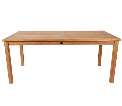 KMH hochwertiger Teak Holz Gartentisch Emil für den Außenbereich geeignet Gartentisch rechteckig wetterfest & massiv 180… – Bild 4