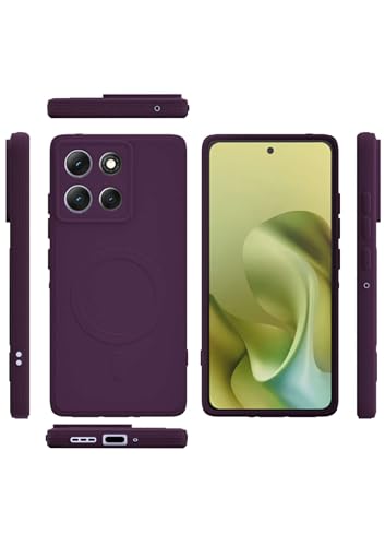 Image of amazon basics Back Cover for Moto G86 Power 5G Soft Matte Silicone Mag-Safe Design (Mag-Safe Not Support) Camera Protection | Slim Fit Bumper Cover (Purple)