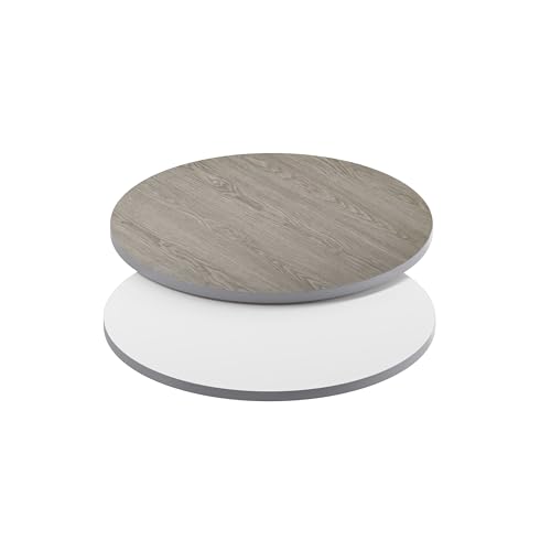 Flash Furniture 30' Round Table Reversible Laminate Top, White/Gray (Pack of 1)