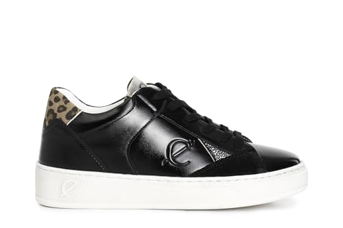 Sneakers tendance CAFèNOIR baskets mode femme effet laminé maculato noir 38