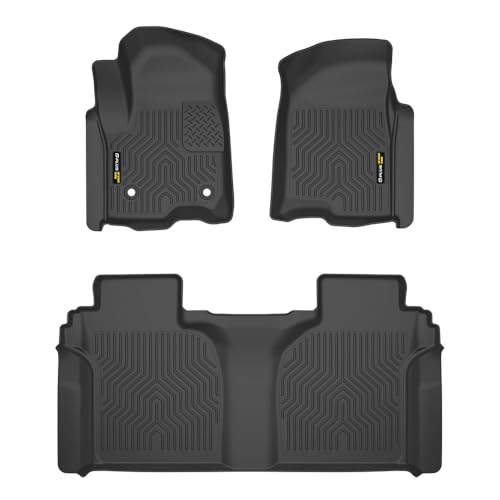 Floor Mats Cargo Liners Compatible with Chevy Silverado GMC Sierra Crew Cab 2019-2025 1st & 2nd Row 3PCS All Weather Full Cover Protection