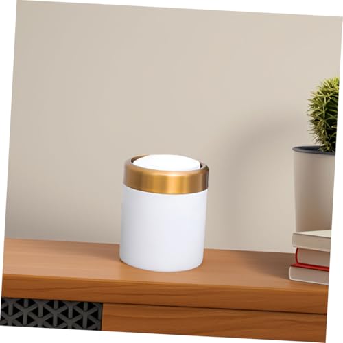 Caneca de basura pequeña rectangular Vaguelly blanca miniatura 6