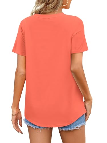 Image of Elesomo Womens Shirts Casual Crew Neck Short /Long Sleeve Tunic Tops Tees