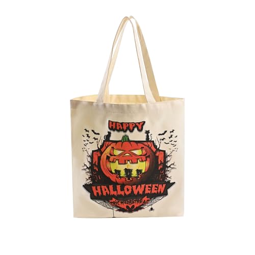 sanchlor 13.8 Large Halloween Tote Bag (Pumpkin - Trick or Treat)