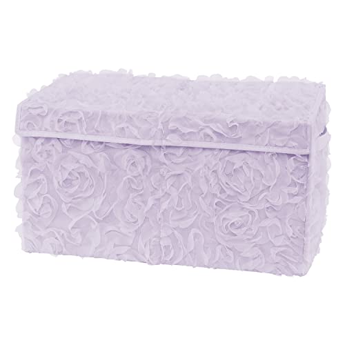 Image of Sweet Jojo Designs Purple Floral Rose Girl Small Fabric Toy Bin Storage Box Chest For Baby Nursery Kids Room - Lavender Flower Luxurious Elegant Princess Vintage Boho Shabby Chic Luxury Glam Roses
