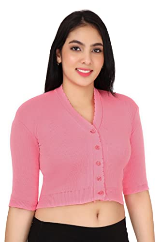 Image of Women Winter Wear V-Neck Half Sleeves Regular Fit Woollen Blouse