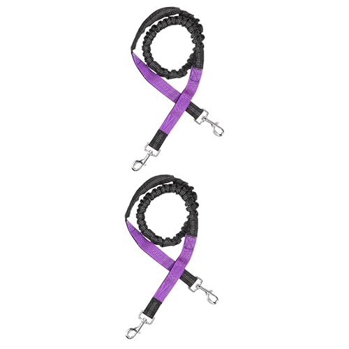 Supvox 2 Stück Haustierleine Hund Verstellbar Um Die Taille Hundeleine Kätzchengeschirr Und Leine Welpen Trainingsleine Stoßdämpfende Bungee Leine Hundezuggeschirr Hundeband Metall