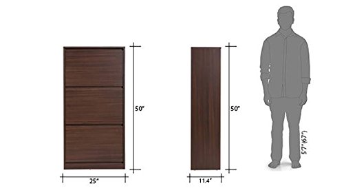 Image of Urban Ladder Pointe Shoe Cabinet (Finish : Dark Walnut; Configuration : Simple; Capacity : 21 Pair)