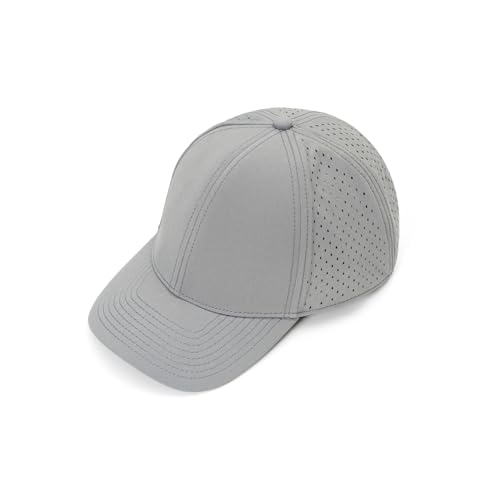 2THESTARS Men Quick Dry Water Resistant 6-Panel Mesh Snapback Baseball Cap Adjustable Hat Fits 22"–23.6"(56–60 cm) for Golf Running Workout - Light Gray — view 4