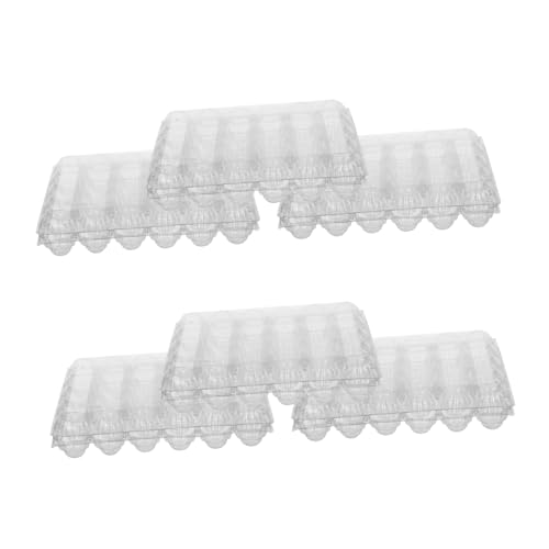 Abaodam 6個 収納透明卵ケース 大容量スタッカブル再利用可能プラスチック製卵トレイ 鶏卵用冷蔵庫収納ボックス 農場 市場 家用整理用品